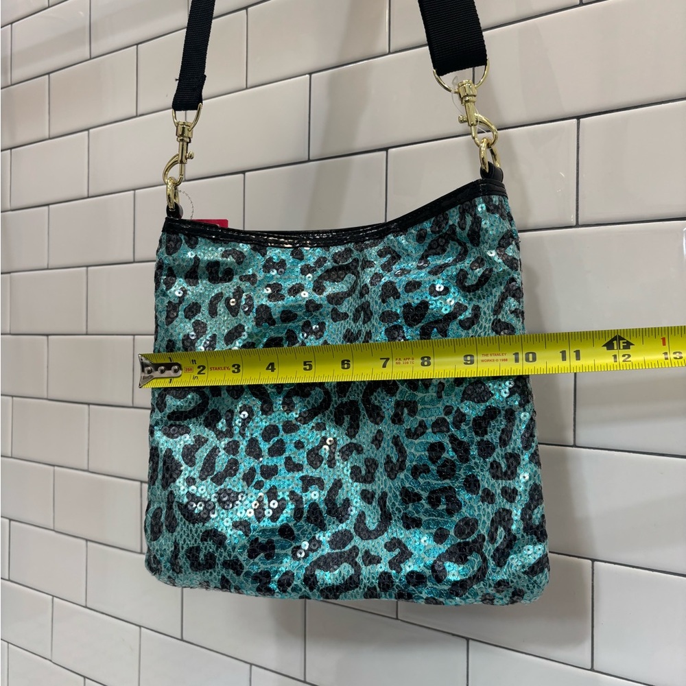 Betsey Johnson Teal Leopard Crossbody Bag - Picture 5 of 7